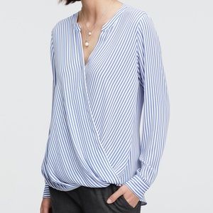 Ann Taylor Striped Crepe Top